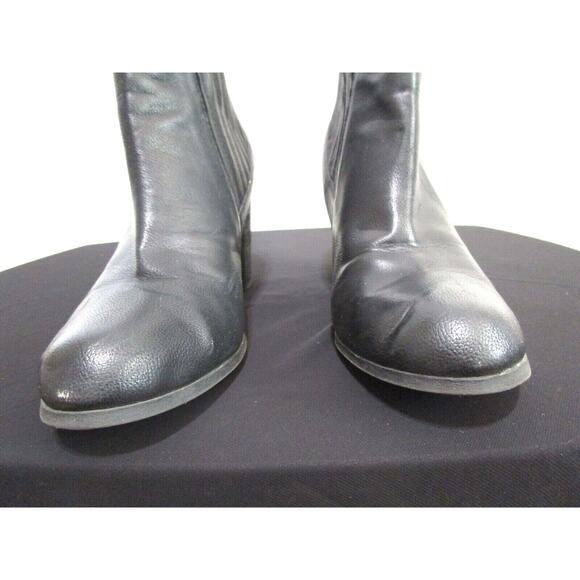 Madden Girl Dominicc Black Faux Leather Block Heel Ankle Booties Women Size 10M - Picture 4 of 10